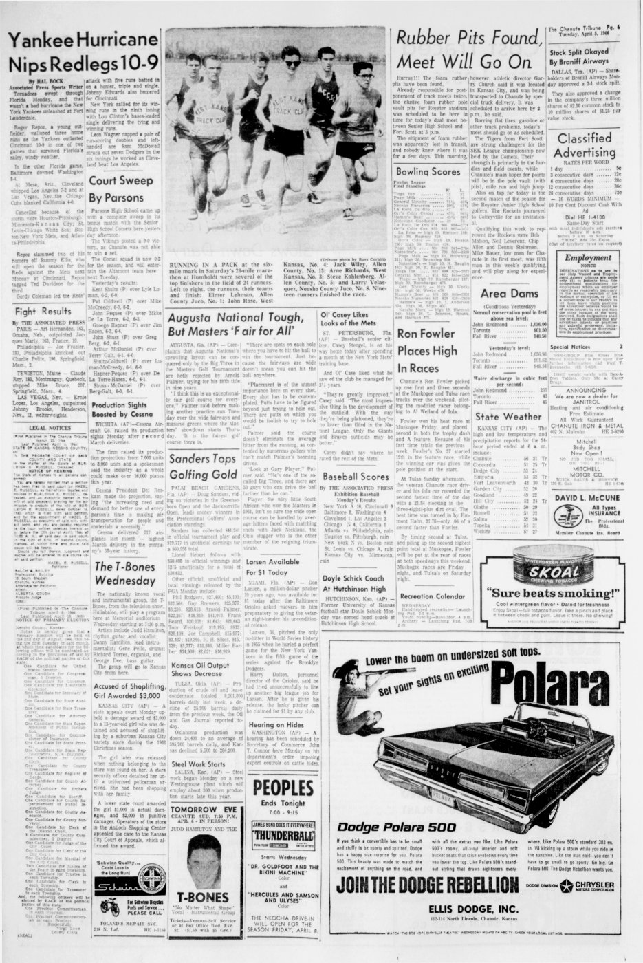 First page of The T-Bones on Hullabaloo - Jan 31, 1966